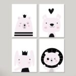 Animals B&W - Set x 4