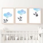 Set x 3 - Panda with balloons (varios colores)