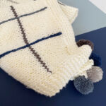 Manta Tejida Cuadricula - Azul